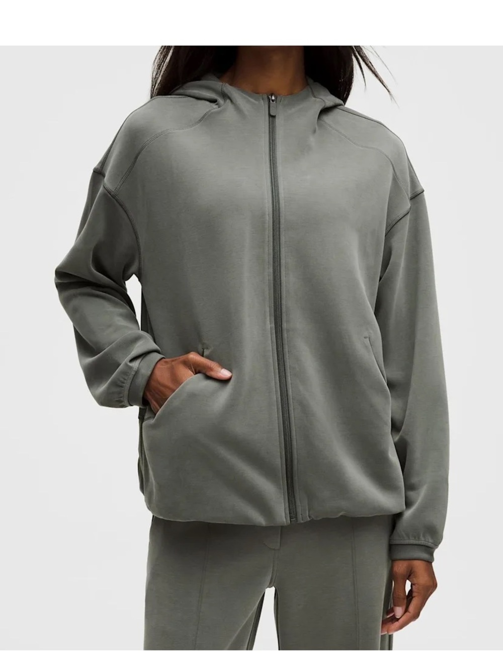 lululemon athletica Olive Green Full‑Zip Hooded Sweatshirt
